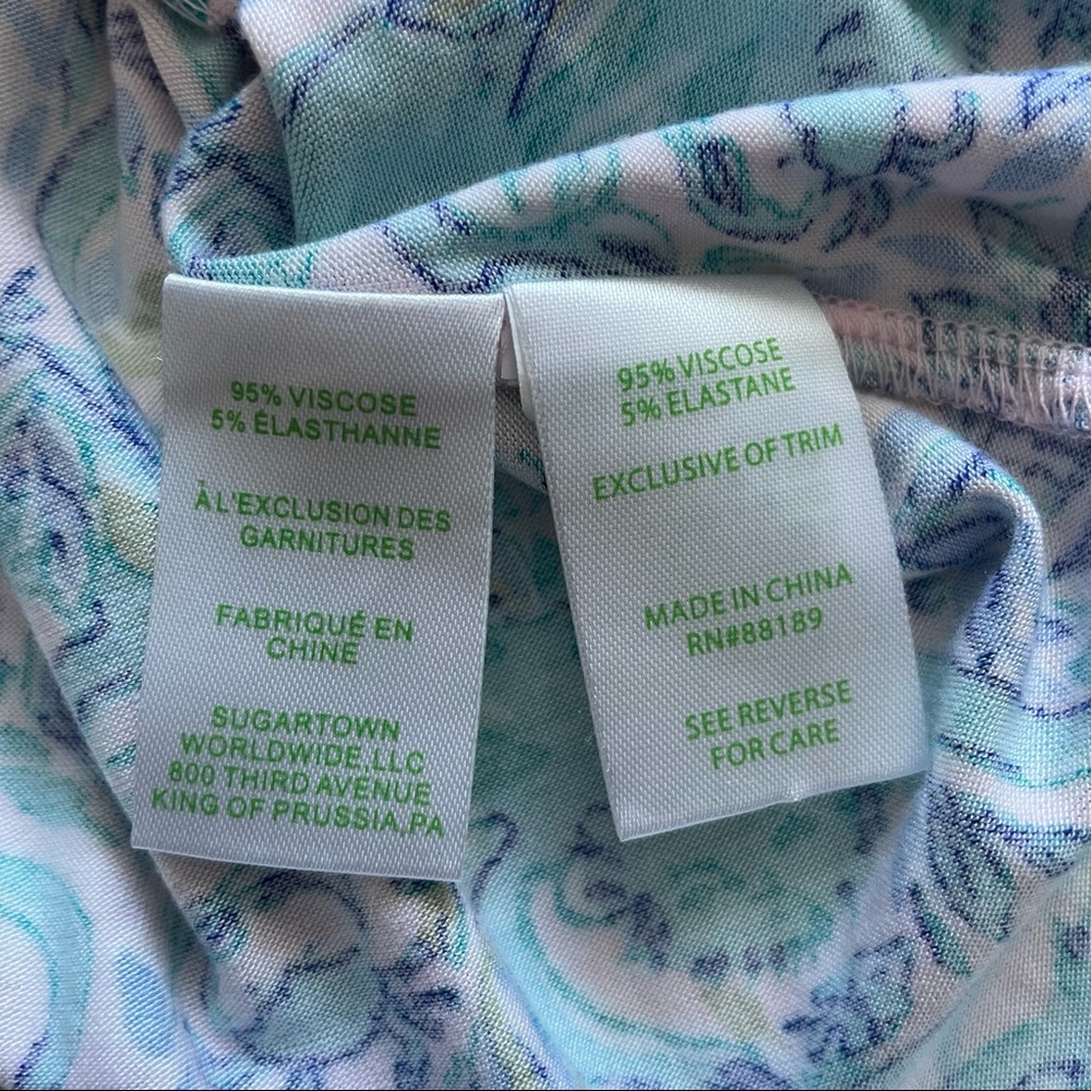 Lilly Pulitzer Ruffle PJ Button Up Top Melon Fig Tint Monkey Sea Pajama Top XS - Picture 13 of 16